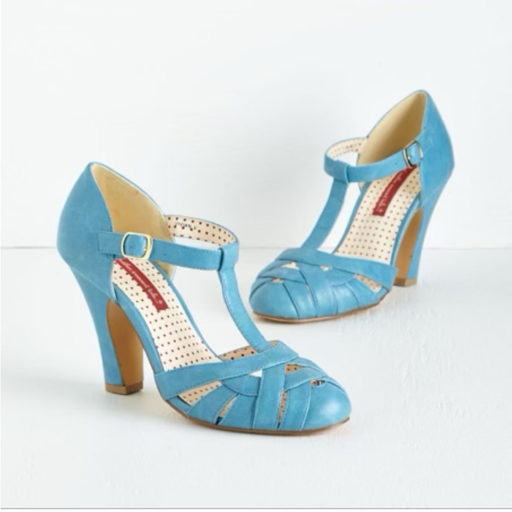 Blue T-Strap Heels Vintage-Inspired BAIT Vivian heels